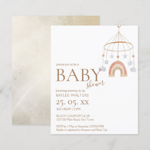 Invitation de baby shower de budget mobile boho vi