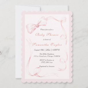 Invitation de Baby shower de cabot rose