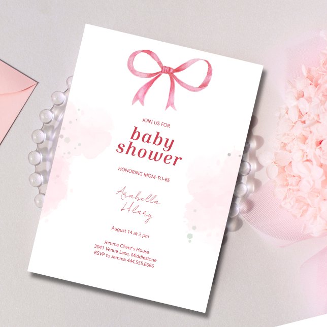 Invitation de Baby shower de cabot rose (Créateur téléchargé)