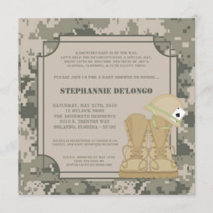 Invitation de Baby shower de Camoflauge ACU de l'A