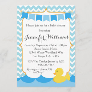Invitation de Baby shower de canard en caoutchouc