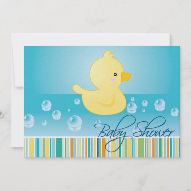 Invitation de Baby shower de canard en caoutchouc (Devant)