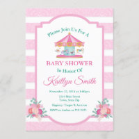 Invitation de Baby shower de carrousel Joyer Parco