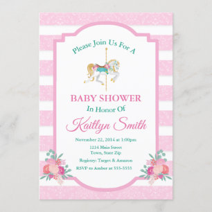 Invitation de Baby shower de carrousel Joyer Parco