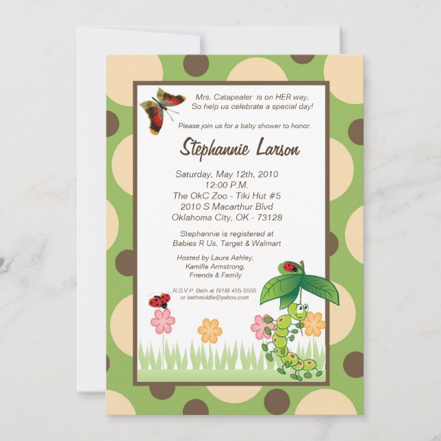 Invitation de Baby shower de catapaléateur pour fi (Devant)