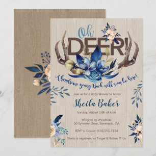 Invitation de Baby shower de cerfs - Antlers Invit