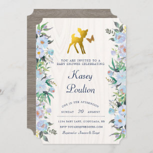 Invitation de baby shower de cerfs communs