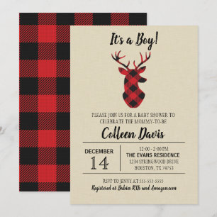 Invitation de Baby shower de cerfs de bison