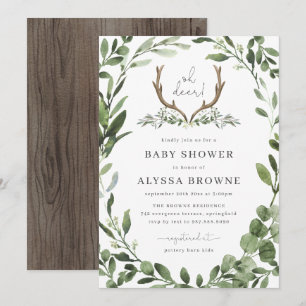 Invitation de Baby shower de cerfs de bûcheron