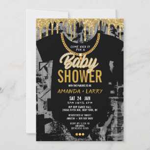 Invitation de Baby shower de chaîne Hip hop