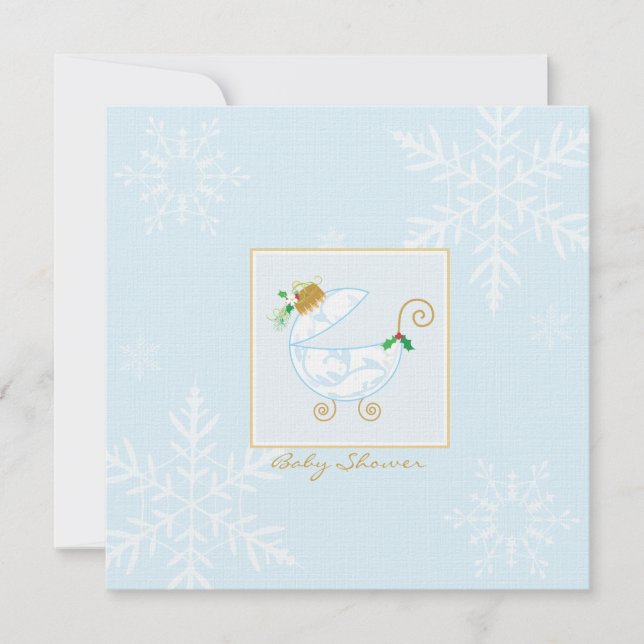 Invitation de baby shower de chariot d'ampoule de (Devant)