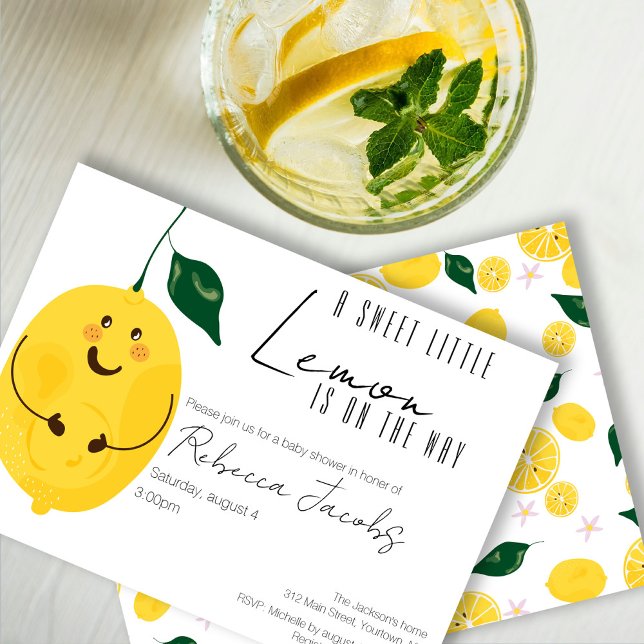 Invitation de Baby shower de citron blanc (Créateur téléchargé)
