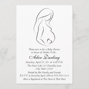 Invitation de baby shower de coeur de profil de