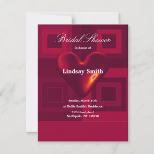 Invitation de Baby Shower de Cœur Rouge