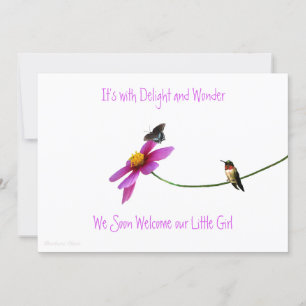 Invitation de baby shower de colibri