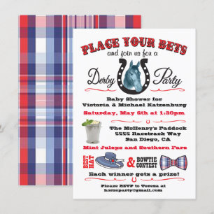 Invitation de baby shower de course de chevaux de