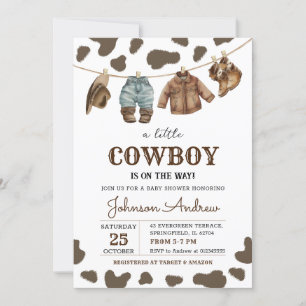 Invitation de Baby shower de Cowboy Brown