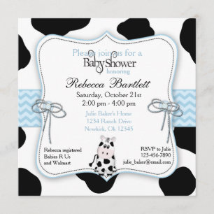Invitation de baby shower de cowboy de vache