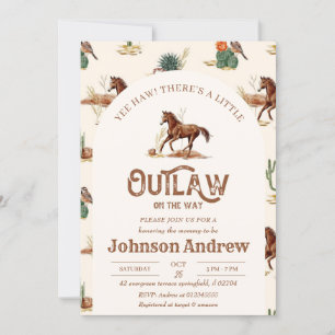Invitation de Baby shower de cowboy Outlaw personn