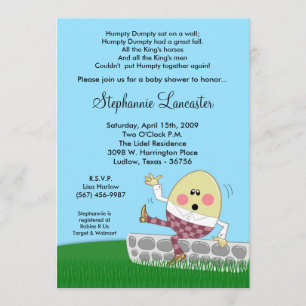 invitation de baby shower de crèche de 5x7 Humpty
