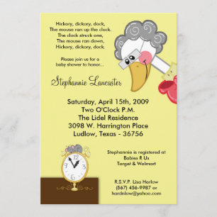 invitation de baby shower de crèche de Dickory de