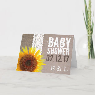 Invitation de Baby shower de dentelle de tournesol