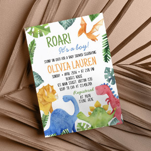Invitation de Baby shower de Dinosaur Cute