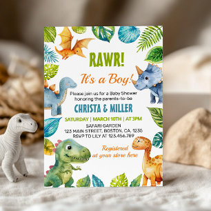 Invitation de Baby shower de Dinosaur Cute