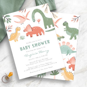 Invitation de Baby shower de Dinosaur Cute