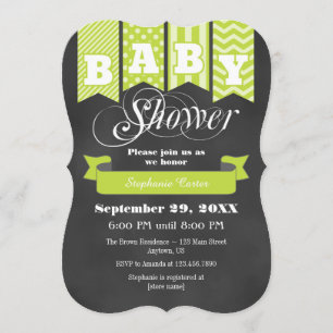 Invitation de baby shower de drapeau de tableau de