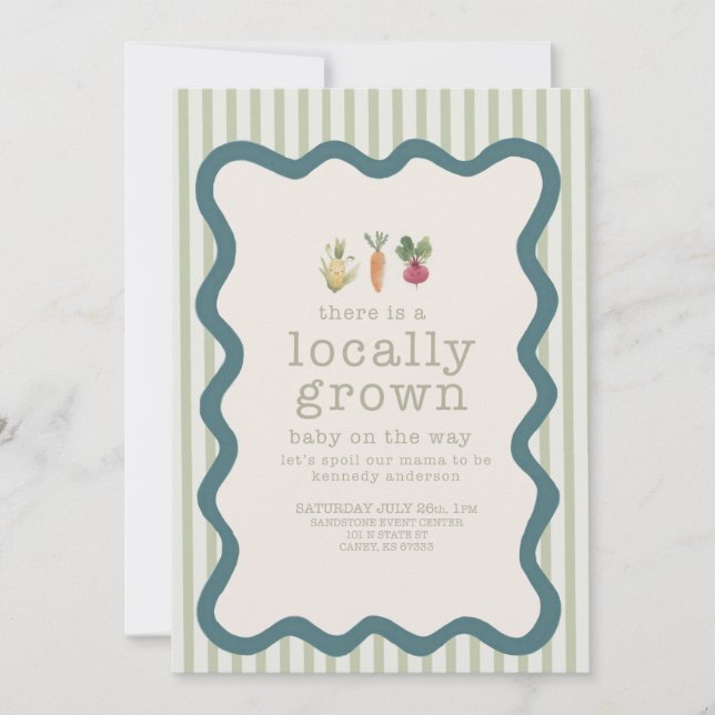Invitation de Baby Shower de Fabrication Locale  (Devant)