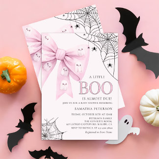 Invitation de Baby shower de fantôme de Bow rose