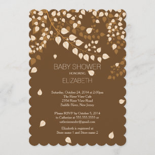 Invitation de Baby shower de feuilles d'automne mo