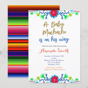 Invitation de Baby shower de Fiesta Muchacho MEXIC