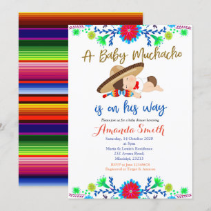 Invitation de Baby shower de Fiesta Muchacho MEXIC