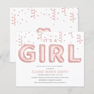 Invitation de Baby shower de fille à l'huile à bud