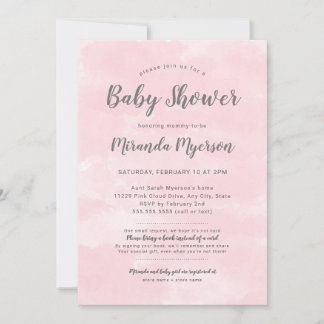 Invitation de baby shower de fille avec le poème