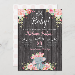Invitation de baby shower de fille, baby shower