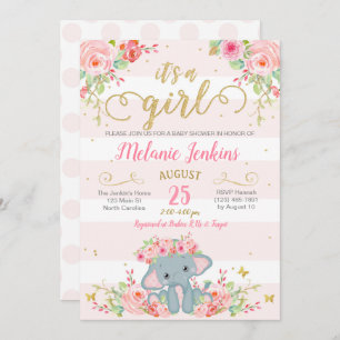Invitation de baby shower de fille, baby shower