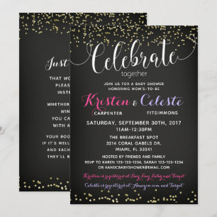 Invitation de Baby shower de fille combiné amis