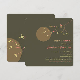 Invitation de baby shower de fille d'arbre