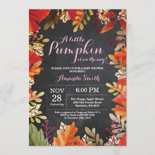 Invitation de baby shower de fille d'automne de