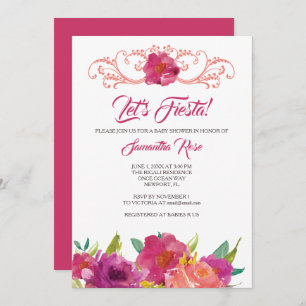 Invitation de baby shower de fille de fiesta