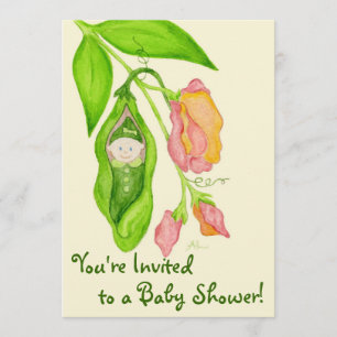 Invitation de baby shower de fille de pois doux