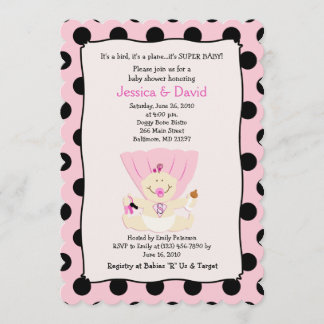 Invitation de Baby shower de fille super-bébé Scal