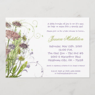 invitation de baby shower de fleur sauvage du