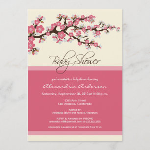 Invitation de baby shower de fleurs de cerisier