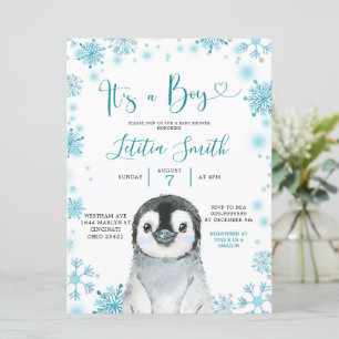 Invitation de Baby shower de Flocon de neige de l'