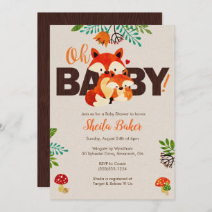 Invitation de baby shower de Fox - invitations de