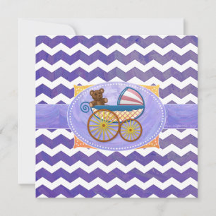 Invitation de Baby shower de frottis de bleuets